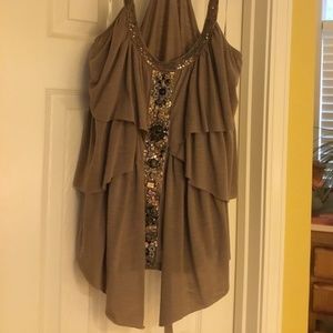 Beaded Flowing Racer Back Top - Lulumari